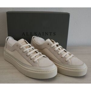 ALLSAINTS 34ZW0434 Women's 12M Cream Milla Leather/Suede Platform Sneakers